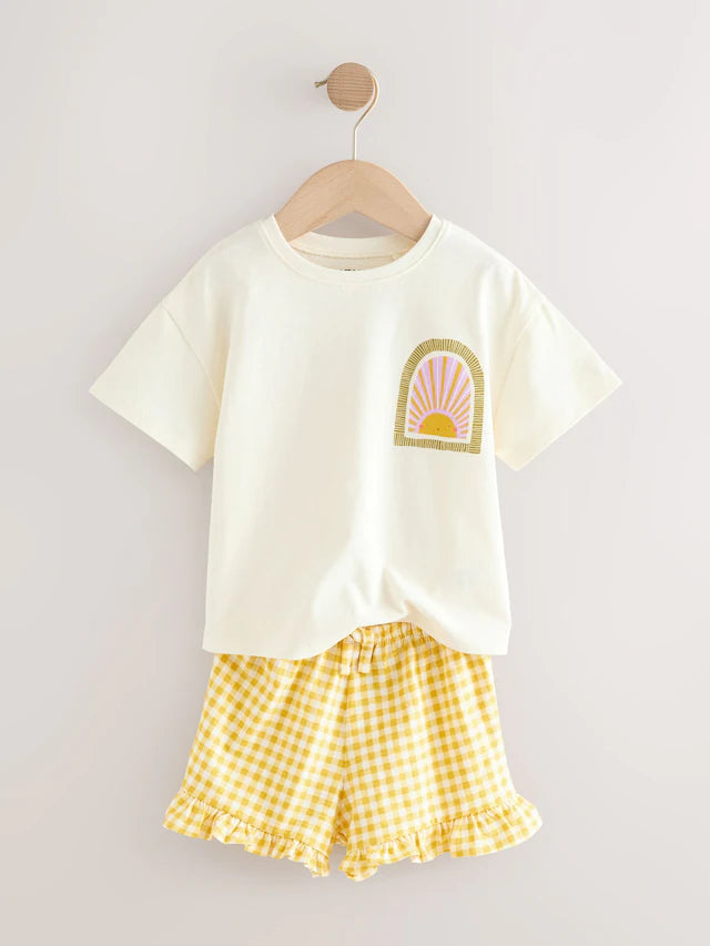 |Girl| Conjunto De Blusa e Shorts Lilás Roxo, Pacote Com 3 (3 meses a 7 anos)