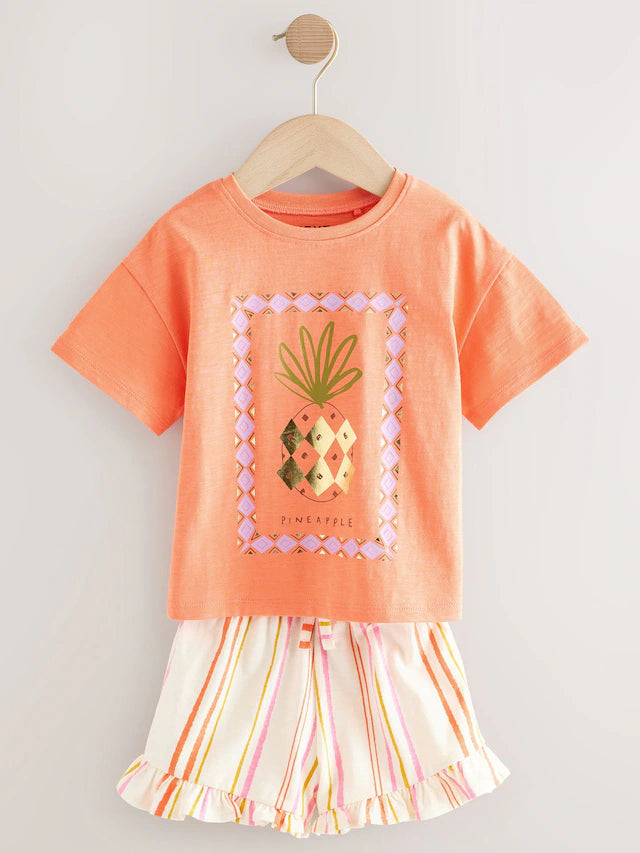 |Girl| Conjunto De Blusa e Shorts Lilás Roxo, Pacote Com 3 (3 meses a 7 anos)