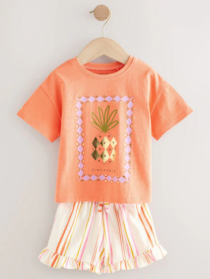 |Girl| Conjunto De Blusa e Shorts Lilás Roxo, Pacote Com 3 (3 meses a 7 anos)