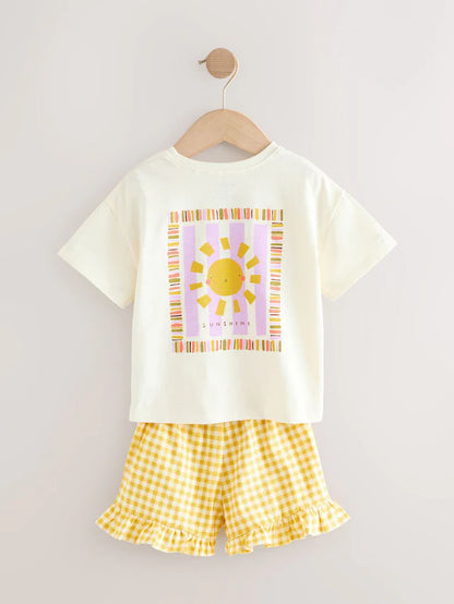 |Girl| Conjunto De Blusa e Shorts Lilás Roxo, Pacote Com 3 (3 meses a 7 anos)