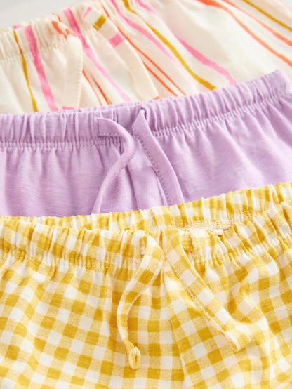 |Girl| Conjunto De Blusa e Shorts Lilás Roxo, Pacote Com 3 (3 meses a 7 anos)