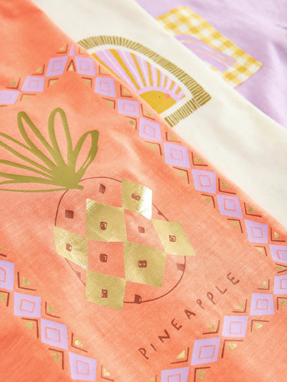 |Girl| Conjunto De Blusa e Shorts Lilás Roxo, Pacote Com 3 (3 meses a 7 anos)