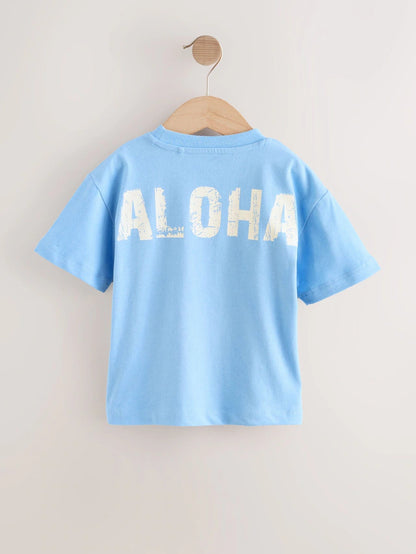 |Boy| Camiseta Azul Lilo & Stitch De Manga Curta 100% Algodão (3 meses a 8 anos)