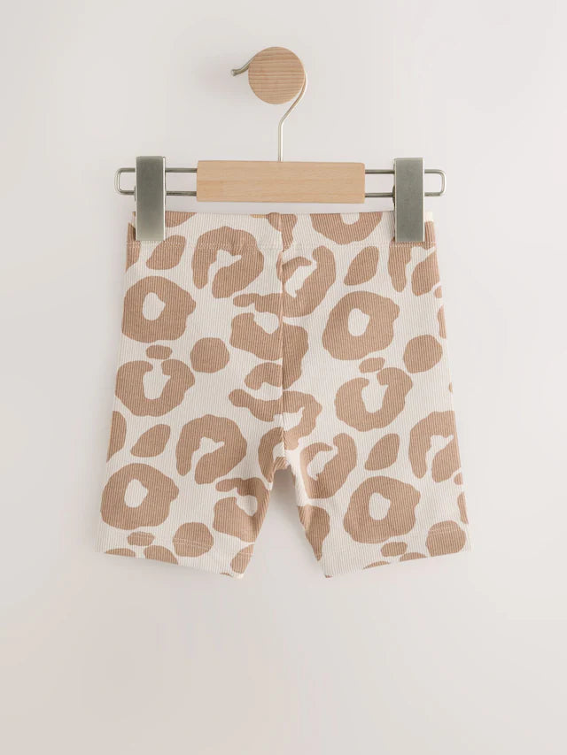 |Boy| Shorts De Ciclismo Cinza Carvão/Marrom Bege/Estampa Animal, Pacote Com 3 (3 meses a 7 anos)