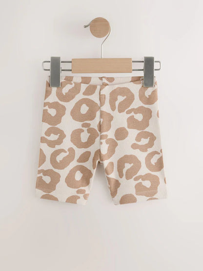 |Boy| Shorts De Ciclismo Cinza Carvão/Marrom Bege/Estampa Animal, Pacote Com 3 (3 meses a 7 anos)