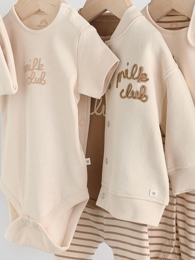 |BabyBoy| Conjunto De Presente Para Bebês Neutral Milk Club com 7 Peças (0-18 meses)