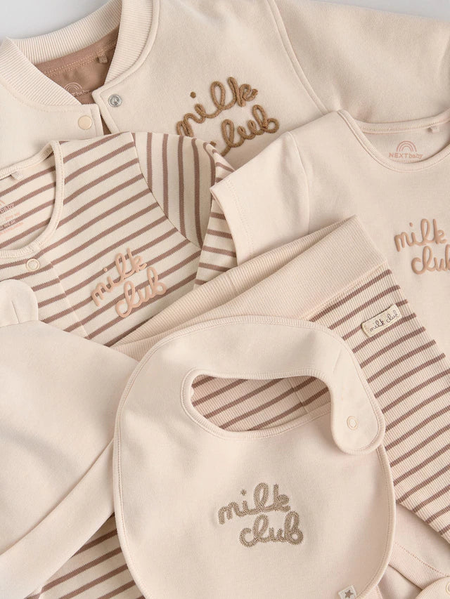 |BabyBoy| Conjunto De Presente Para Bebês Neutral Milk Club com 7 Peças (0-18 meses)