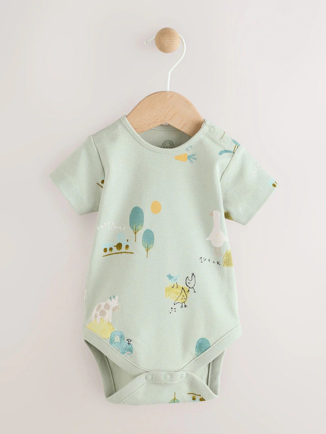 |BabyBoy| Conjunto De Macacão e Macacão Infantil Green Farm (0 meses a 2 anos)