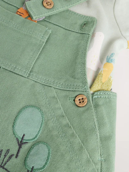 |BabyBoy| Conjunto De Macacão e Macacão Infantil Green Farm (0 meses a 2 anos)