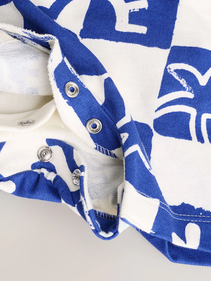 |BabyBoy| Conjunto De Macacão e Macacão Xadrez Azul 100% Algodão Para Bebê (0 meses)