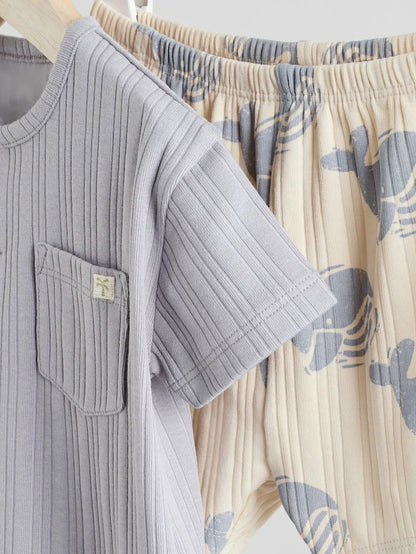 |BabyBoy| Conjunto De Camiseta e Shorts Blue Whale Baby