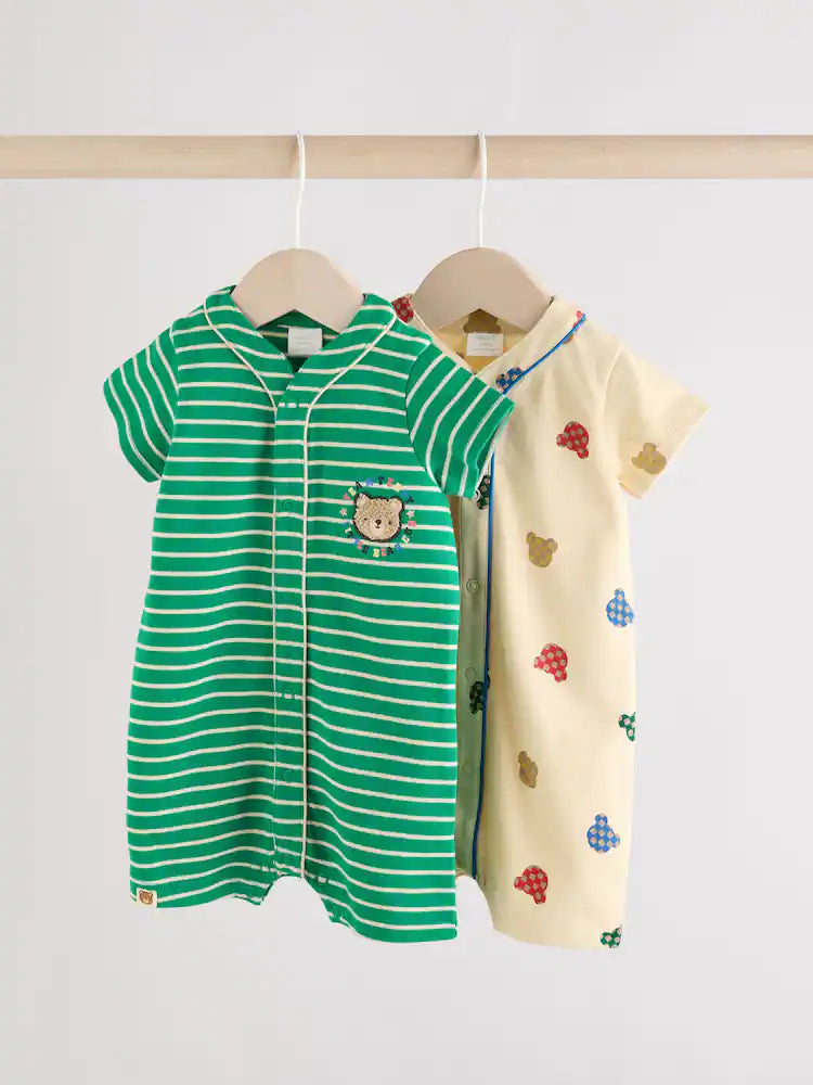 |BabyBoy| Macacão Universitário 100% Algodão Brilhante, Pacote com 2