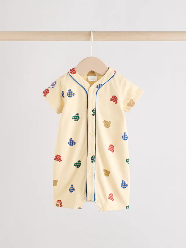 |BabyBoy| Macacão Universitário 100% Algodão Brilhante, Pacote com 2