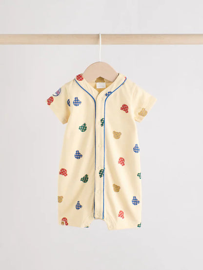 |BabyBoy| Macacão Universitário 100% Algodão Brilhante, Pacote com 2