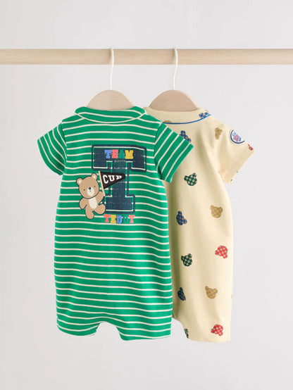 |BabyBoy| Macacão Universitário 100% Algodão Brilhante, Pacote com 2