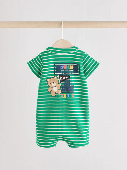 |BabyBoy| Macacão Universitário 100% Algodão Brilhante, Pacote com 2