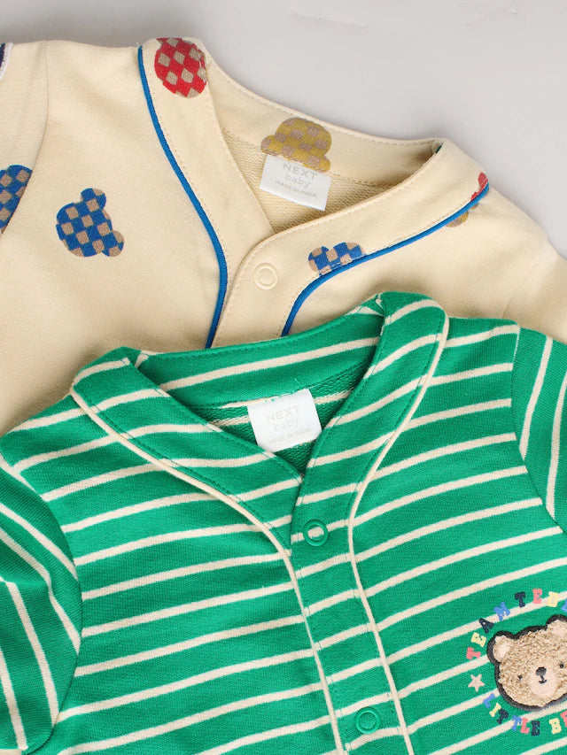 |BabyBoy| Macacão Universitário 100% Algodão Brilhante, Pacote com 2