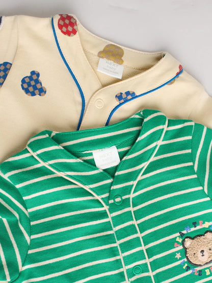 |BabyBoy| Macacão Universitário 100% Algodão Brilhante, Pacote com 2