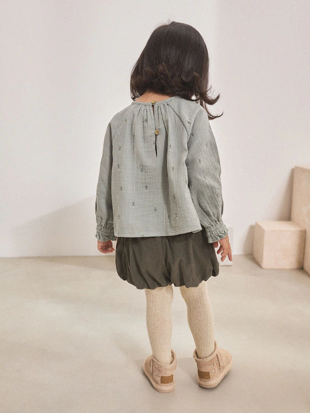 |Girl| Conjunto De Shorts e Blusa Verde Puffball (3 meses a 7 anos)