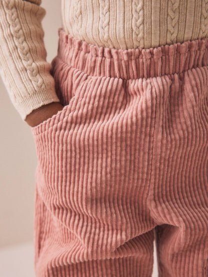 |Girl| Calças De Veludo Rosa (3 meses a 7 anos)