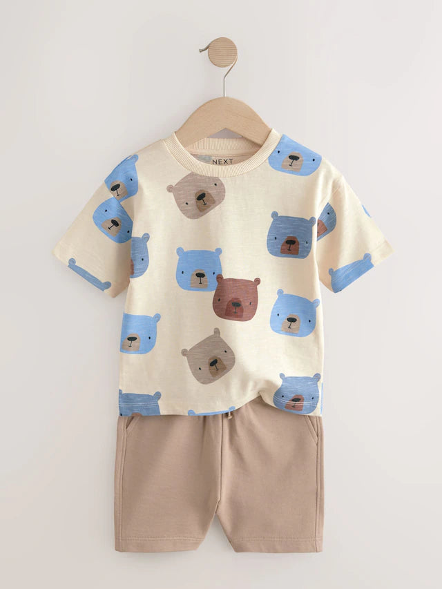 |Boy| Conjunto De Camisetas e Shorts De Manga Curta 100% Algodão Com Acolchoamento Neutro, pacote com 3 (3 meses a 7 anos)