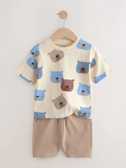 |Boy| Conjunto De Camisetas e Shorts De Manga Curta 100% Algodão Com Acolchoamento Neutro, pacote com 3 (3 meses a 7 anos)