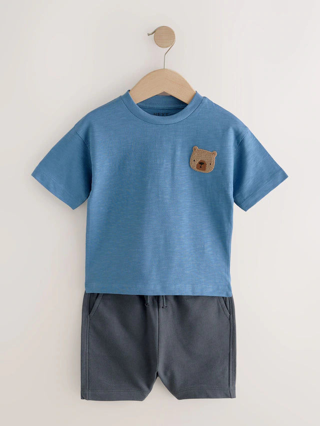 |Boy| Conjunto De Camisetas e Shorts De Manga Curta 100% Algodão Com Acolchoamento Neutro, pacote com 3 (3 meses a 7 anos)