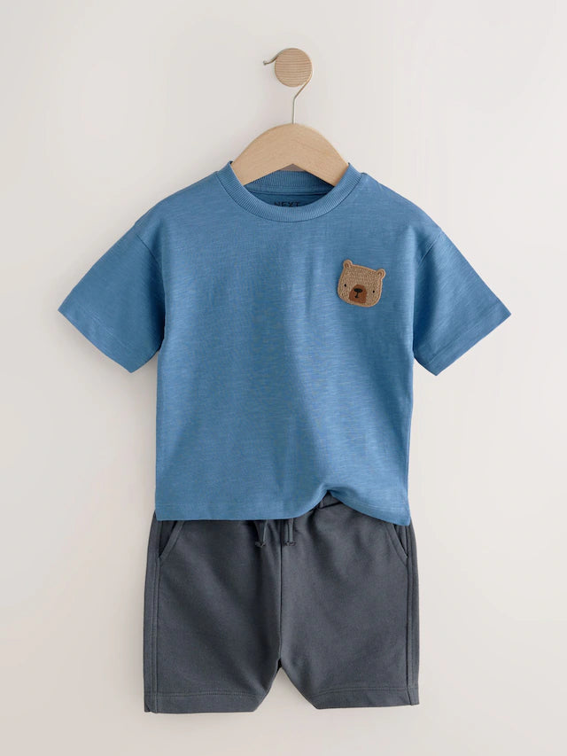 |Boy| Conjunto De Camisetas e Shorts De Manga Curta 100% Algodão Com Acolchoamento Neutro, pacote com 3 (3 meses a 7 anos)