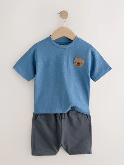 |Boy| Conjunto De Camisetas e Shorts De Manga Curta 100% Algodão Com Acolchoamento Neutro, pacote com 3 (3 meses a 7 anos)