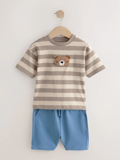|Boy| Conjunto De Camisetas e Shorts De Manga Curta 100% Algodão Com Acolchoamento Neutro, pacote com 3 (3 meses a 7 anos)