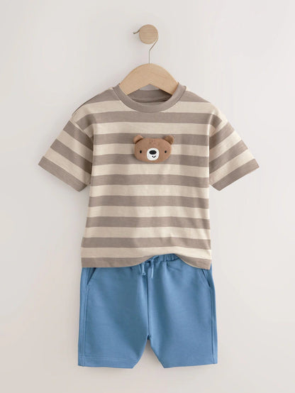 |Boy| Conjunto De Camisetas e Shorts De Manga Curta 100% Algodão Com Acolchoamento Neutro, pacote com 3 (3 meses a 7 anos)
