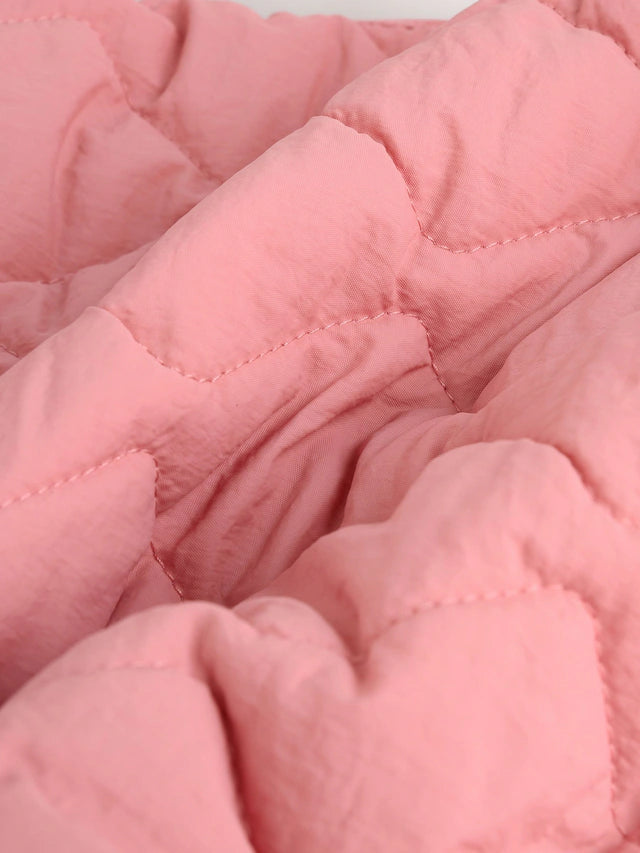 |BabyGirl| Jaqueta Leve Acolchoada De Nylon Rosa Para Bebê (0 meses a 2 anos)