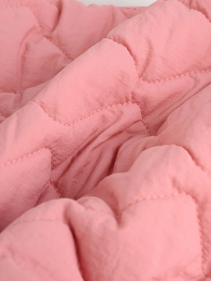 |BabyGirl| Jaqueta Leve Acolchoada De Nylon Rosa Para Bebê (0 meses a 2 anos)