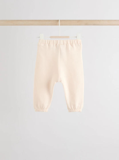 |BabyGirl| Conjunto De 6 Peças De Moletom e Calça Jogger Creme/Rosa Para Bebê (0 meses a 2 anos)