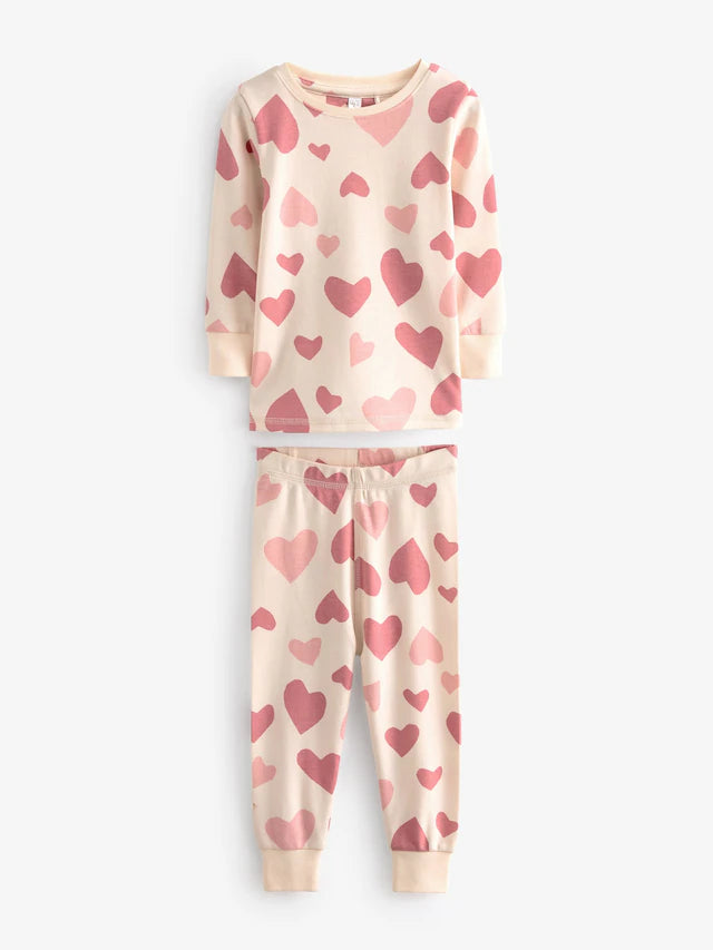 |BigGirl| Pacote Com 3 Pijamas Snuggle Com Estampa De Estrelas Rosa/Branco (12 meses a 12 anos)