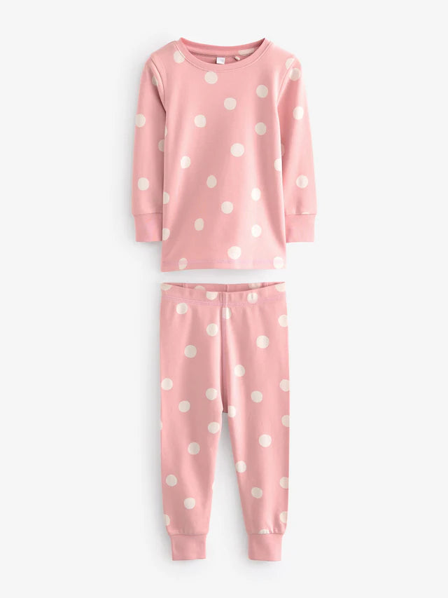 |BigGirl| Pacote Com 3 Pijamas Snuggle Com Estampa De Estrelas Rosa/Branco (12 meses a 12 anos)