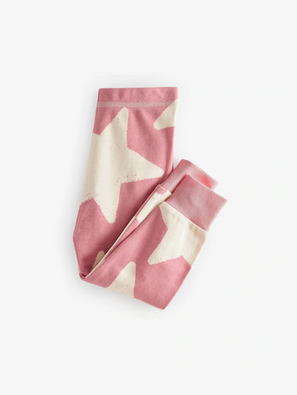 |BigGirl| Pacote Com 3 Pijamas Snuggle Com Estampa De Estrelas Rosa/Branco (12 meses a 12 anos)