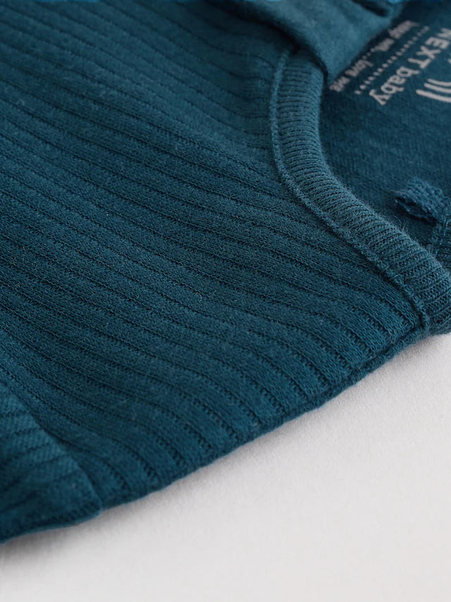 |BabyBoy| Pacote Com 3 Macacões Azuis Para Bebês Com Zíper Bidirecional (0 a 2 anos)