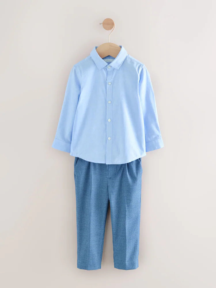 |Boy| Conjunto De Blazer Xadrez Marrom, Camisa, Calça e Gravata Borboleta (3 meses a 9 anos)