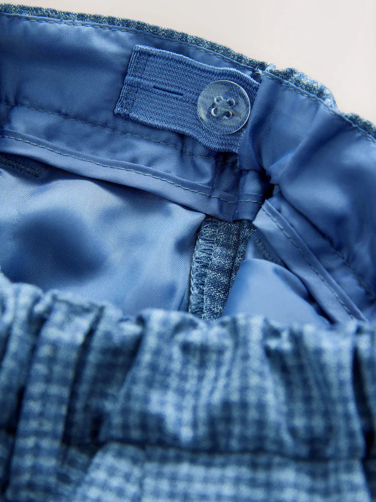 |Boy| Conjunto De Blazer Xadrez Marrom, Camisa, Calça e Gravata Borboleta (3 meses a 9 anos)