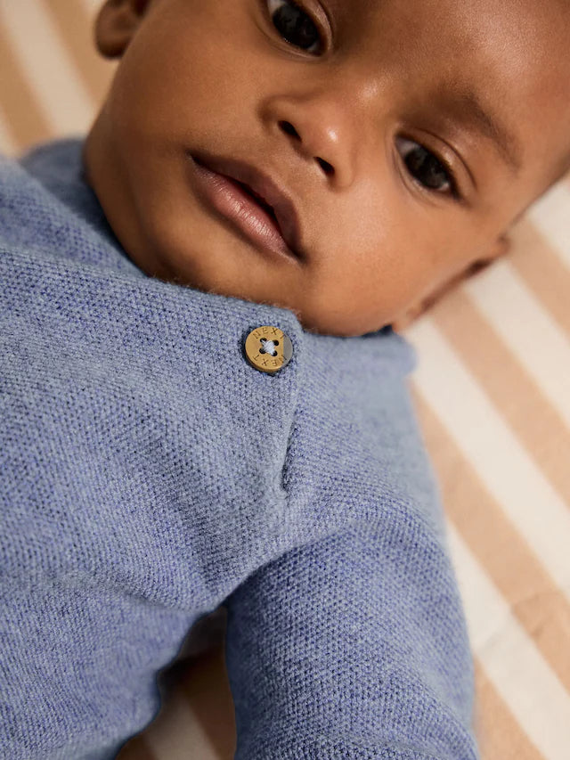 |BabyBoy| Conjunto De Suéter e Leggings De Tricô Azul Para Bebê (0 meses a 2 anos)