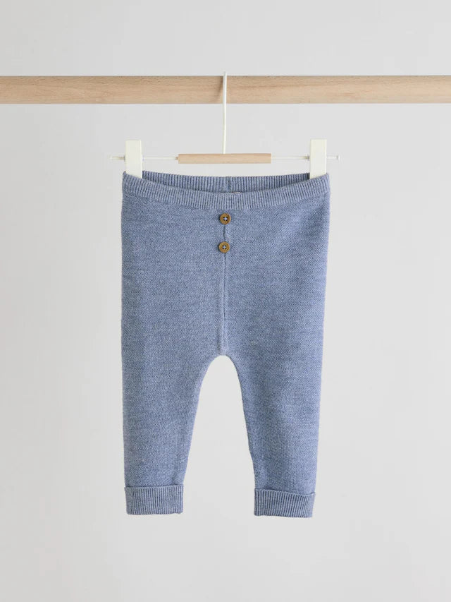 |BabyBoy| Conjunto De Suéter e Leggings De Tricô Azul Para Bebê (0 meses a 2 anos)