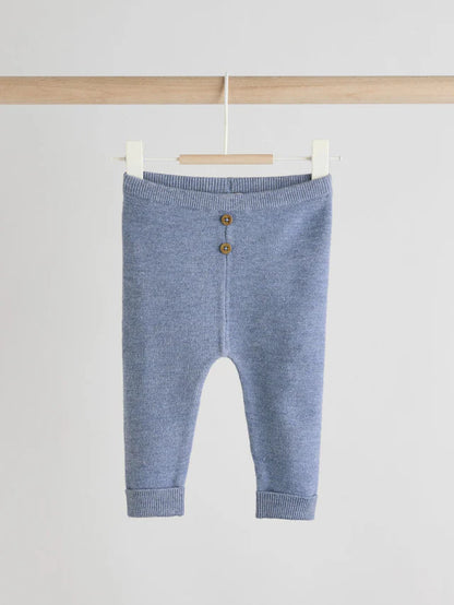 |BabyBoy| Conjunto De Suéter e Leggings De Tricô Azul Para Bebê (0 meses a 2 anos)