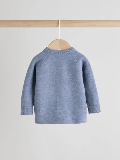|BabyBoy| Conjunto De Suéter e Leggings De Tricô Azul Para Bebê (0 meses a 2 anos)