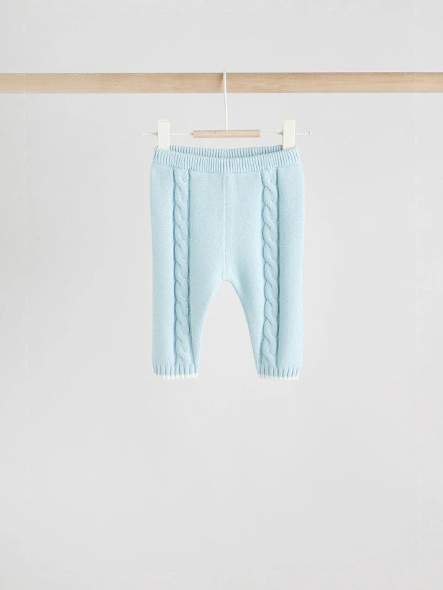 |BabyGirl| Conjunto De Suéter e Leggings De Malha Azul Para Bebê (0 meses a 3 anos)