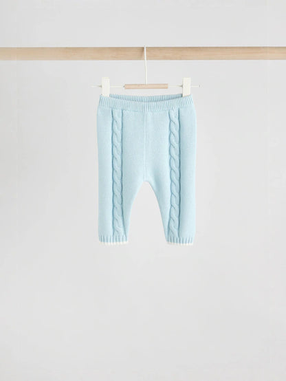 |BabyGirl| Conjunto De Suéter e Leggings De Malha Azul Para Bebê (0 meses a 3 anos)