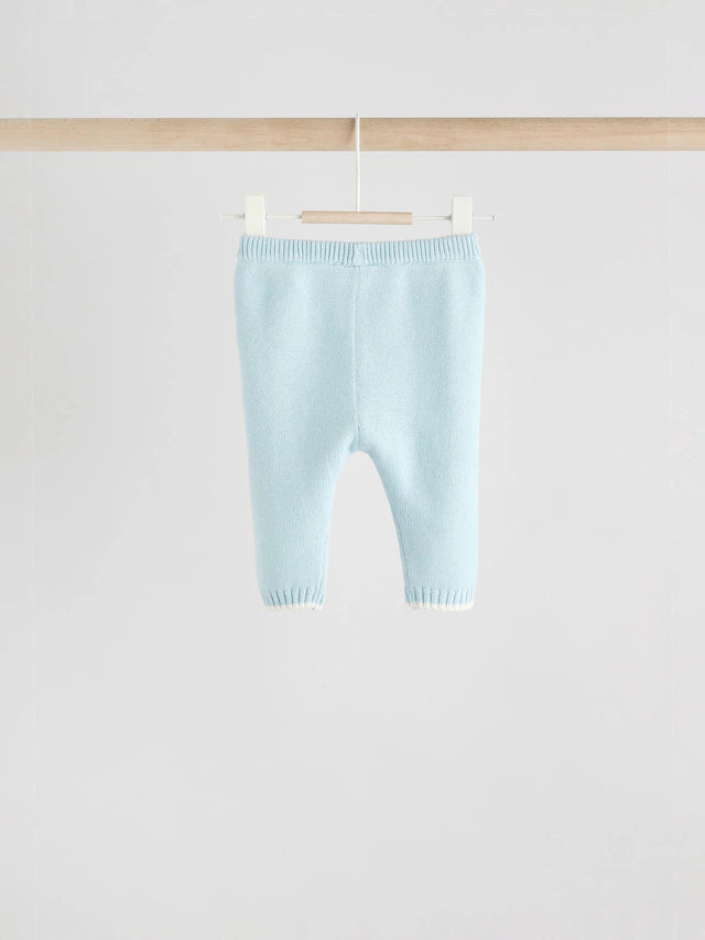 |BabyGirl| Conjunto De Suéter e Leggings De Malha Azul Para Bebê (0 meses a 3 anos)