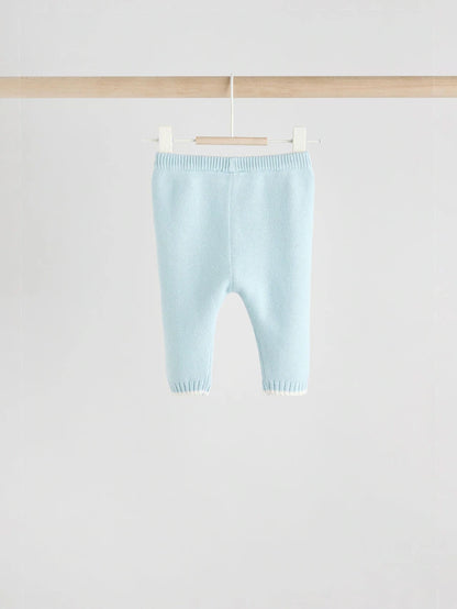 |BabyGirl| Conjunto De Suéter e Leggings De Malha Azul Para Bebê (0 meses a 3 anos)