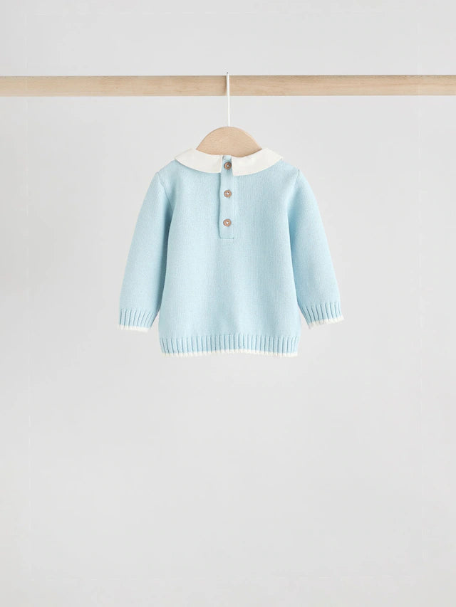 |BabyGirl| Conjunto De Suéter e Leggings De Malha Azul Para Bebê (0 meses a 3 anos)