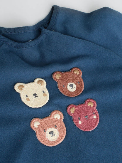 |BabyBoy| Conjunto De 6 Peças De Blusas e Leggings Azul Marinho/Marrom Para Bebê (0 meses a 3 anos)